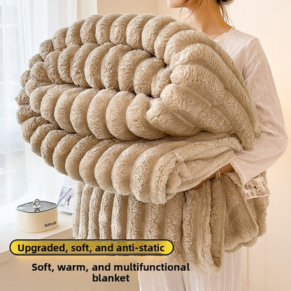 Thi Rabbit Fur Blanket Office Sofa Nap Blanket Premium Cover Blanket All Seasons  Color Polyester Fiber