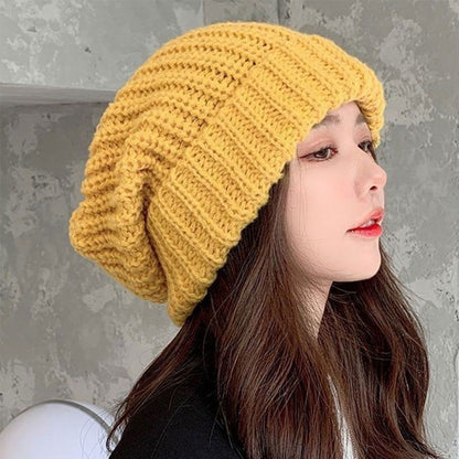 Fashion Winter Warm Hats for Women Casual Stacking Knitted Bonnet Caps Men Hats Solid Color Hip Hop Unisex Female Beanies