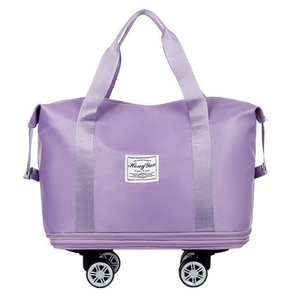 Mala expansível com rodízio universal Grande capacidade de armazenamento para separação de itens secos e molhados Bolsa de viagem e fitness leve