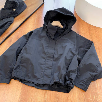 Mumaroho 2025 Autumn Winter Women Windbreaker Jacket Windproof Solid Long Sleeve Outdoor Sport Hooded Thin Coat Jacket For Women