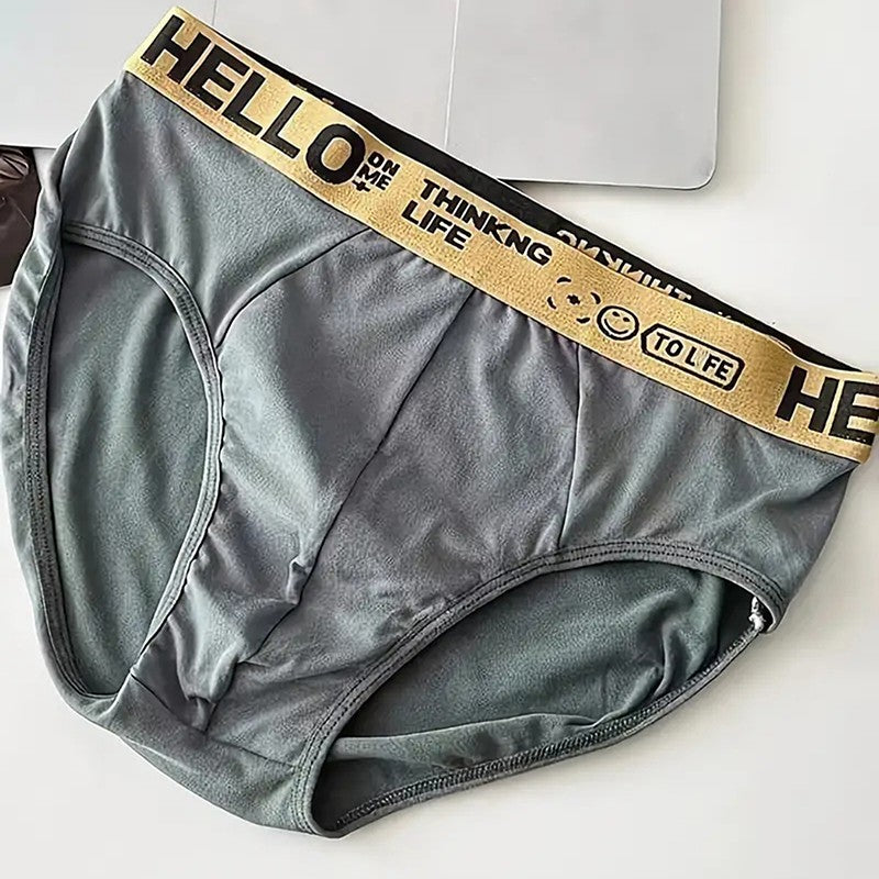 Random 5Pcs/set Men's Briefs Sexy Letter Waist Underwear Casual Comfortable Breathable Briefs Solid Color Underpants Men Panties