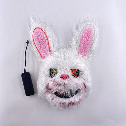 Hot Bloody Rabbit Bear Luminous LED Mask Halloween Horror Bunny Mask Carnival Party Props Cosplay Dress Up Headgear