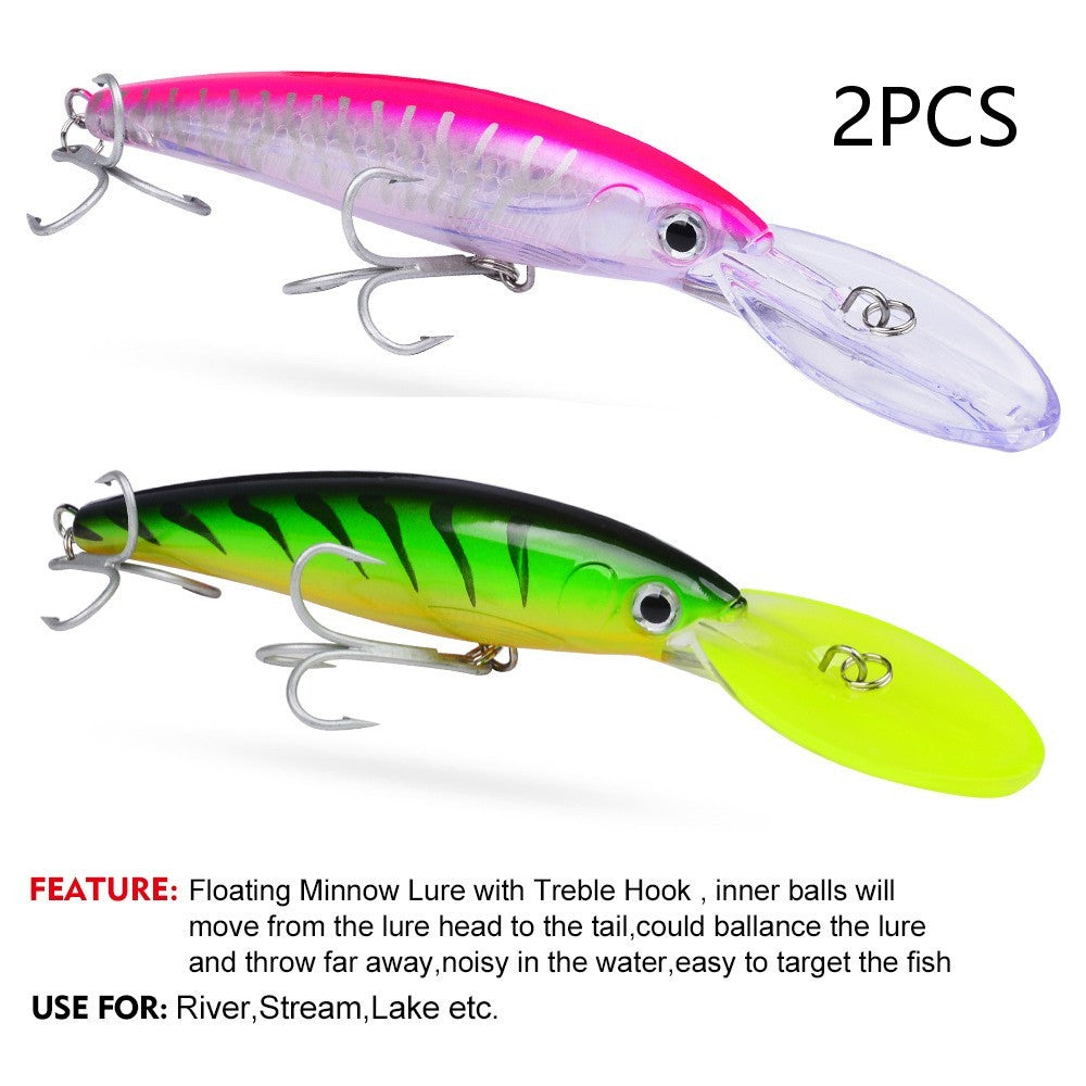 Isca Artificial Flutuante Minnow 32g 50g 75g Isca de Pesca Longa Arremesso Água Salgada Robalo Iscas Duras Minnow para Pesca de Robalo