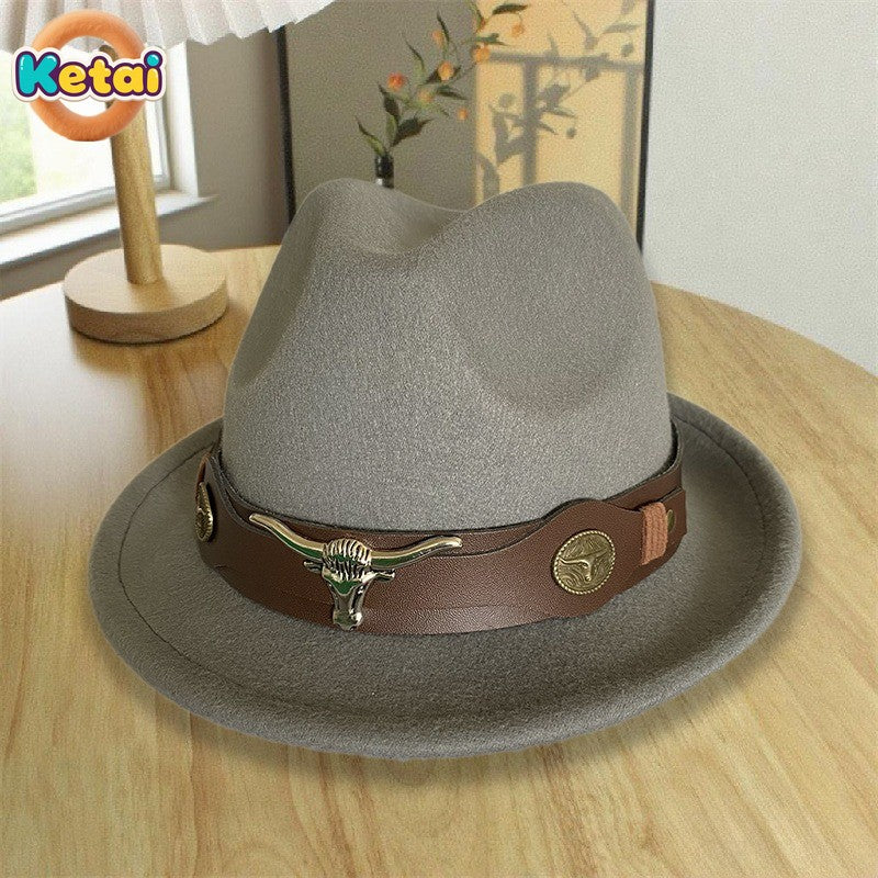 New Autumn and Winter Fashionable and Atmospheric Men's Jazz Hat with Sunshade, Lightweight and Luxurious Style Men's Jazz Hat