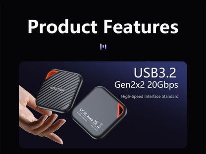 KOOTION X6Max SSD Portátil 1TB 512GB USB-C PSSD USB 3.2 SSD Externo Gen 2x2 Unidade de Estado Sólido Portátil para iPhone15 16 PC Mac
