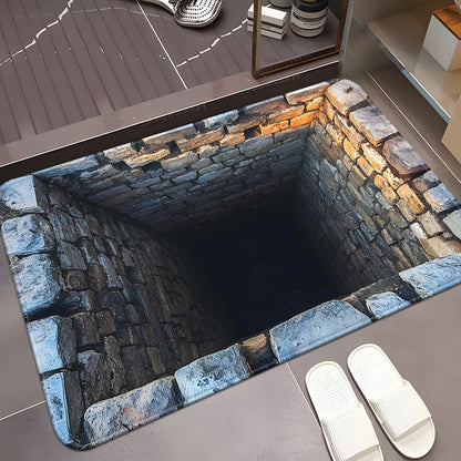Stone Tunnel Illusion Mat: Add Depth to Your Entryway | Creative Doormats | 3D Visual Effects Flooring Skid resistant carpet