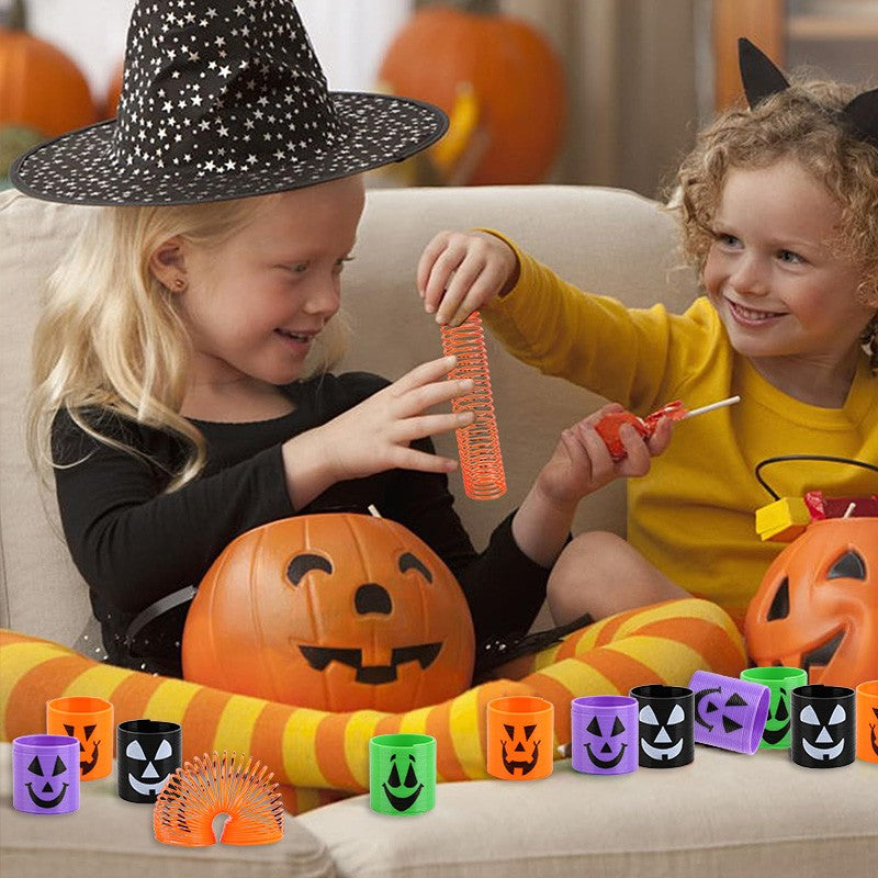12/36pcs Halloween Coil Springs Toys Kids Halloween Party Favors Trick or Treat Gifts Boy Girl Birthday Goodie Bag Bucket Filler
