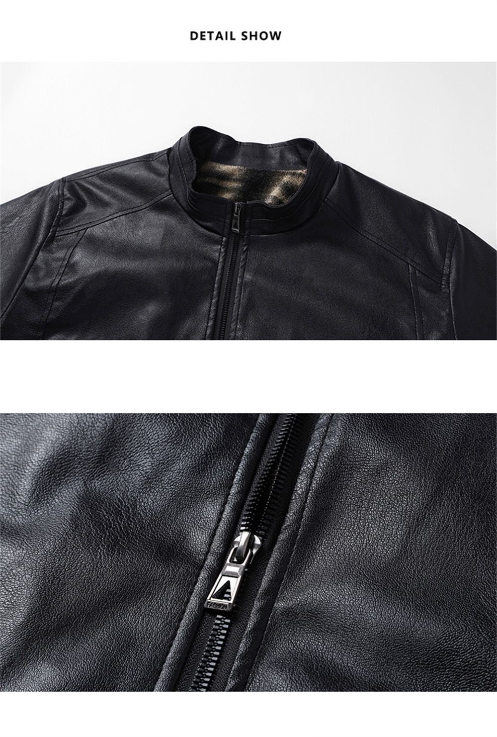 2025 New Men's autumn thin velvet leather jacket, warm and retro men's motorcycle jacket, outdoor casual PU leather jacket