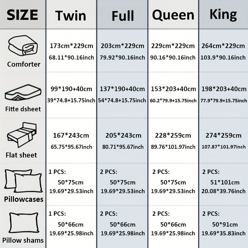 Edredom Xadrez Luxuoso de 5/7 Peças, Microfibra Macia, Respirável, Fácil de Cuidar para Todas as Estações, Conjunto de Cama com Alternativa de Pena de Ganso