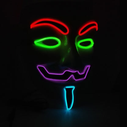 Halloween LED Vendetta Mask Night Club Carnival Party Festival Decoration Cosplay Vendetta Guy Fawkes Mascara Glowing V Mask