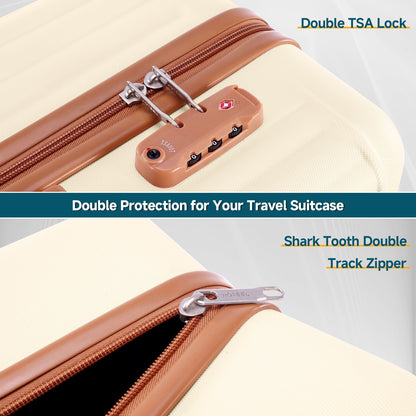 3 Piece Luggage Set With Spinner Wheels Carry On Suitcase Set Duffel&Toiletry Bag With TSA Lock ABS+PC For Business Travel