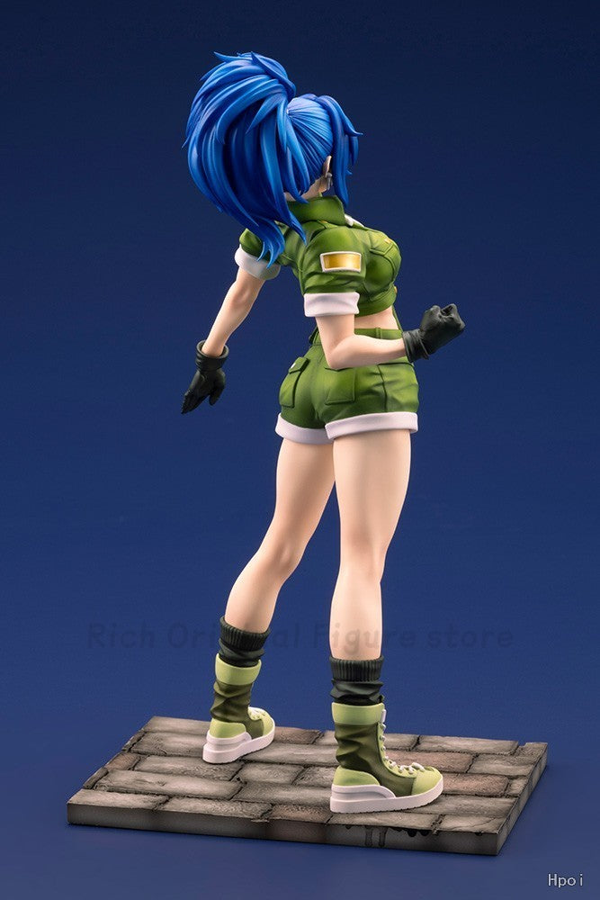 ?Em Stcgk? Original Kotobukiya SNK Série Garota Bonita THE KING OF FIGHTERS '97 Leona Heidern Modelo Estátua Brinquedo