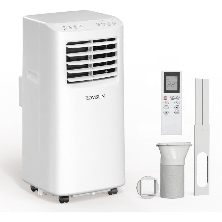 Ar Condicionado Portátil 8000 BTU com Controle Remoto para Casa, Escritório e Dormitórios: Unidade 3 em 1 Oferece Ventilação e Desumidifi