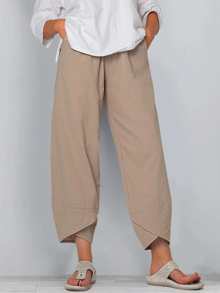 plus Size S5XL Casual Trousers Loose Fit Harlan Pants Women's Comfortable Loose Pants l Waist Nine Points Pants