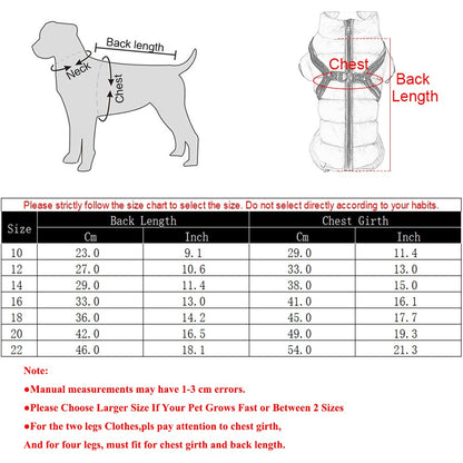 Dog Clothes Harness Winter Jacket Adjustable For Small Medium Dogs Cats Windproof Vest Waterproof Clothing Puppy Pet Jumpsuit