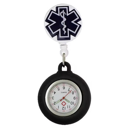 Lovely Hospital Medical Nurse Doctor Icons Cartoon FOB Pocket Watches Fashion Accessories Unisex Women Mens Clip Hang Clock Gift