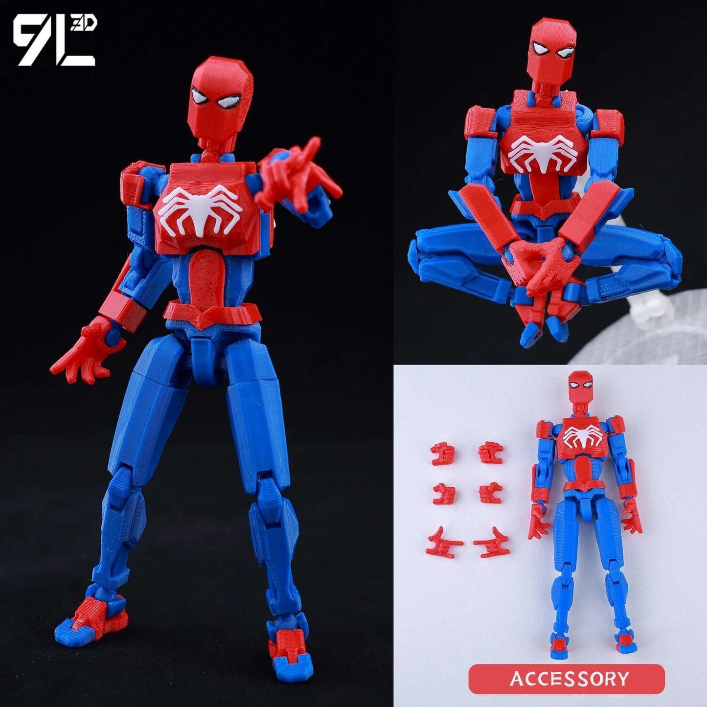 Boneco de Ação Multiarticulado 3D Impresso Dummy13 Homem-Aranha 9L3D Colecionável Marvel com Braços Articulados Boneco para Animação Stop Motion
