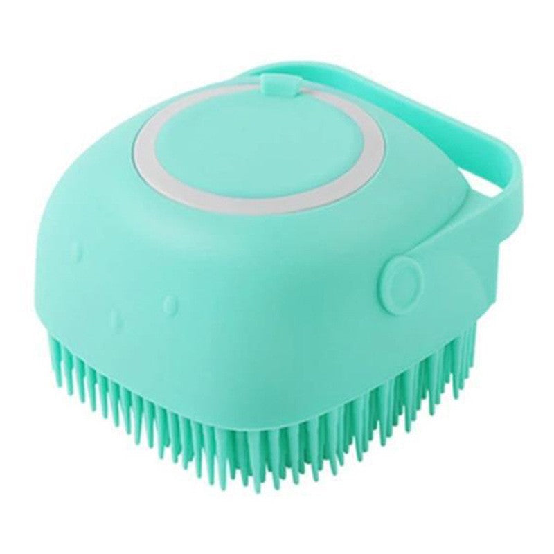 Escova de Banho para Cães Escova de Massagem para Pets Dispensador de Shampoo Escova de Silicone Macia Cerdas de Borracha para Cães e Gatos Ferramenta de Banho e Higiene