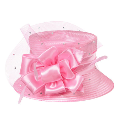 Chapéus de igreja elegantes e sofisticados para mulher, com diamantes, 2025, chapéus de casamento, fascinators para mulher