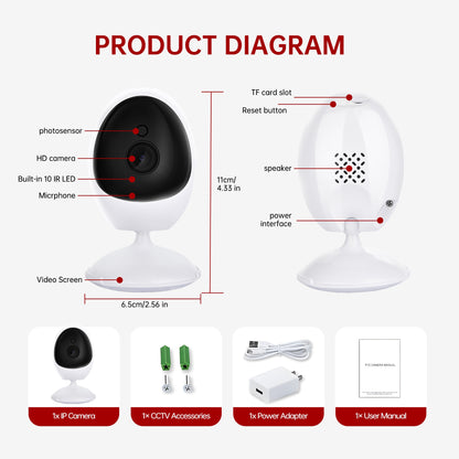 4MP Baby Monitor Wifi IP Camera Smart Home Indoor Cube Cam Human Detection Two Way Audio Wireless Security Surveillance Icsee