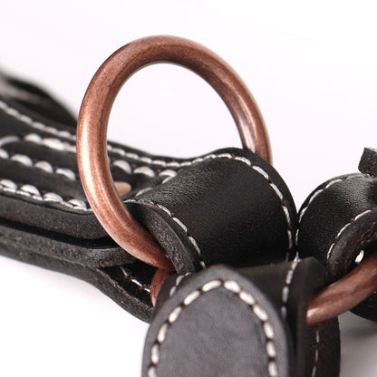 Coleira de Couro Genuíno para Cães, Arnês Durável para Cães Grandes, Coleiras Rebited para Treinamento de Animais de Estimação com Acessórios de Metal para Cães de Médio e Grande Porte