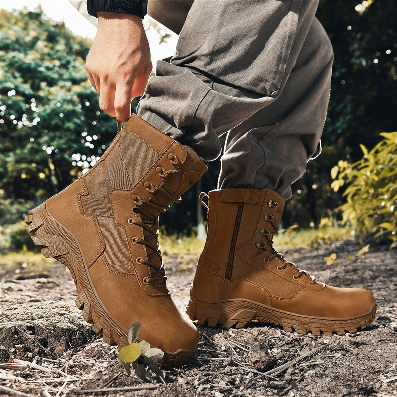 Botas impermeáveis de alta qualidade para homens grandes para caminhadas e treinamento em campo de batalha ao ar livre no outono de 2025