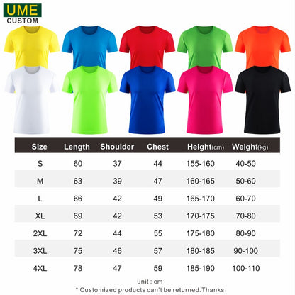 Quick-drying T-shirt Custom Logo Breathable Sports Top Embroidery Personalized Logo Team Activity T-shirt Print Pattern 2025