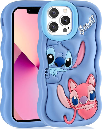 Capa de Silicone Macia com Ponto de Onda para iPhone 16 15 14 13 12 11 Pro Plus mini Max Xs XR 6 7 8 SE