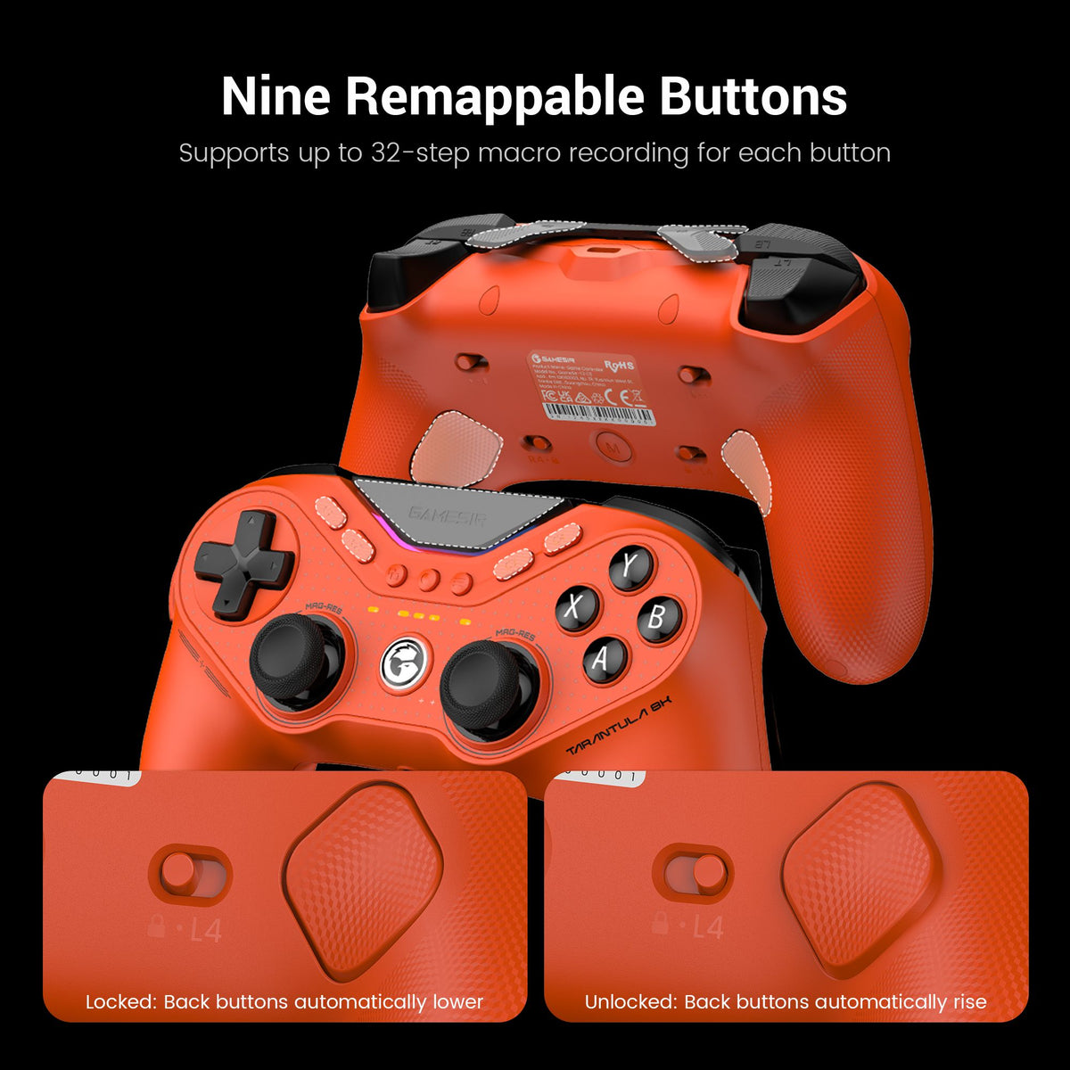 GameSir Tarantula 8K PC Wired Controller Lightweight Gaming Gamepad Steam Wired Similar PS5 Symmetric DS4 Joystick Controller