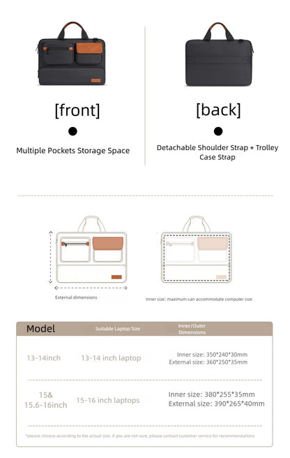 Laptop Sleeve Bag for Macbook Air Pro M3 4 13.3 14 15.6 16Inch Notebook Pouch Shockproof Computer Briefcase Business Travel case