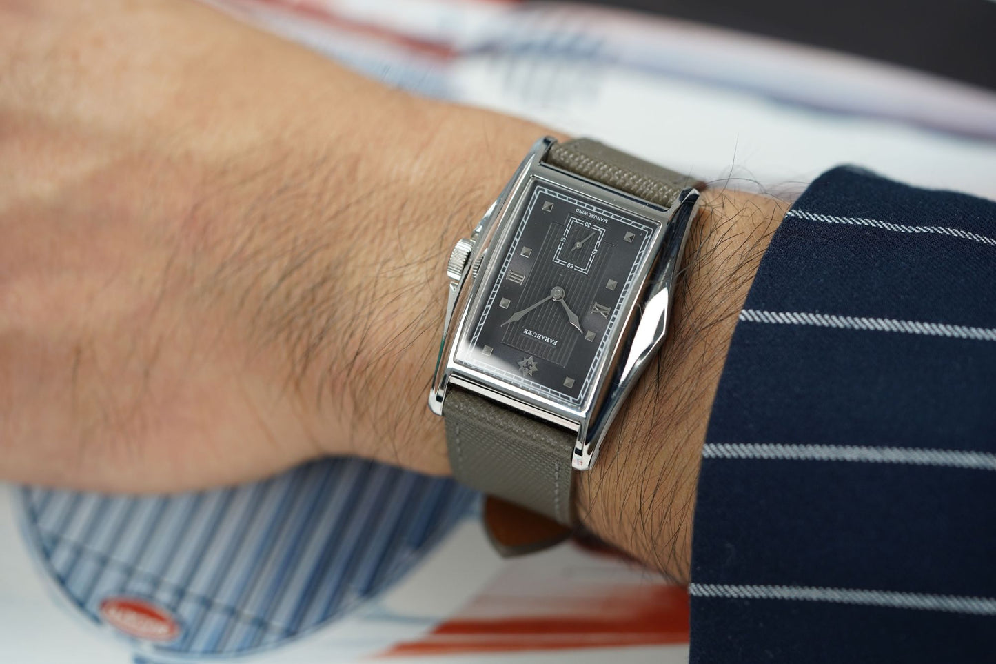 FARASUTE Creative Manual Square Customized Mechanical Movement Watch Men Luxury Sapphire Glass Small Second Wristwatches reloj