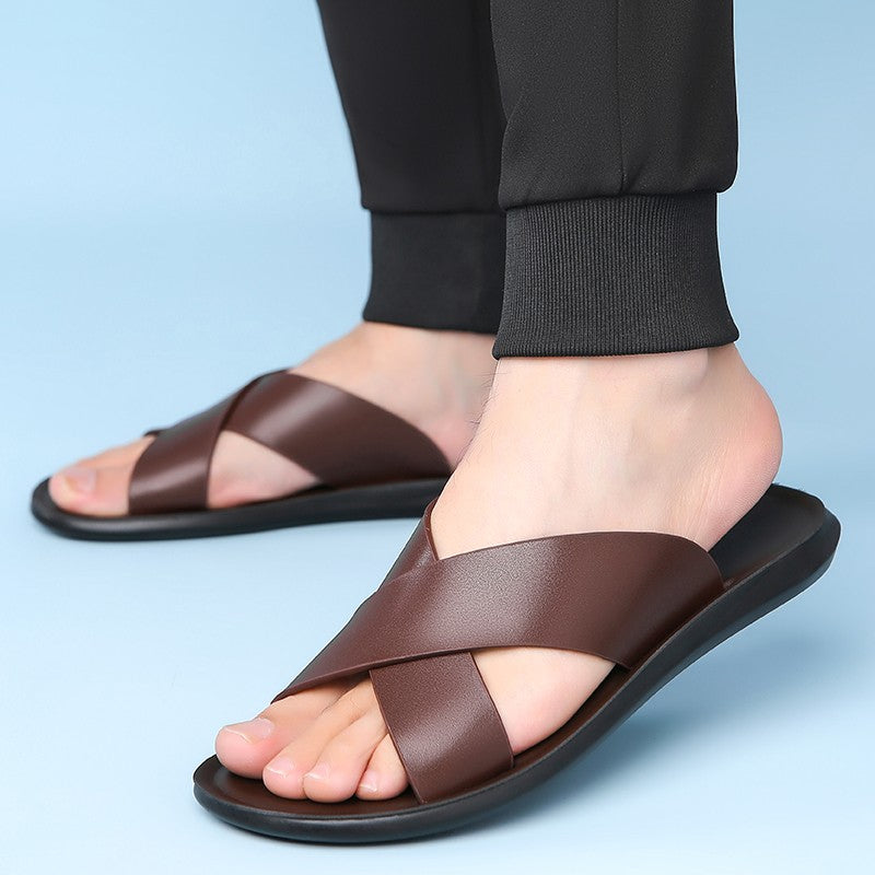 Mens Casual Summer Shoes Hot Sale Men Slippers Stylish Style Male Half Drag Outdoor Daily Beach Flats Lightweight Men's Slides