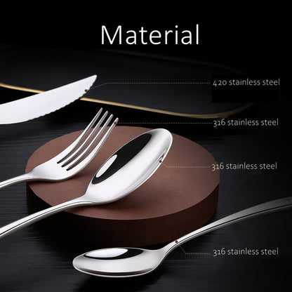 GEDO Banquet Tableware Set 12 Pieces of Classical Cutlery Fork Knife Spoon Well Packaged by Gift Box Dinnerware for Family