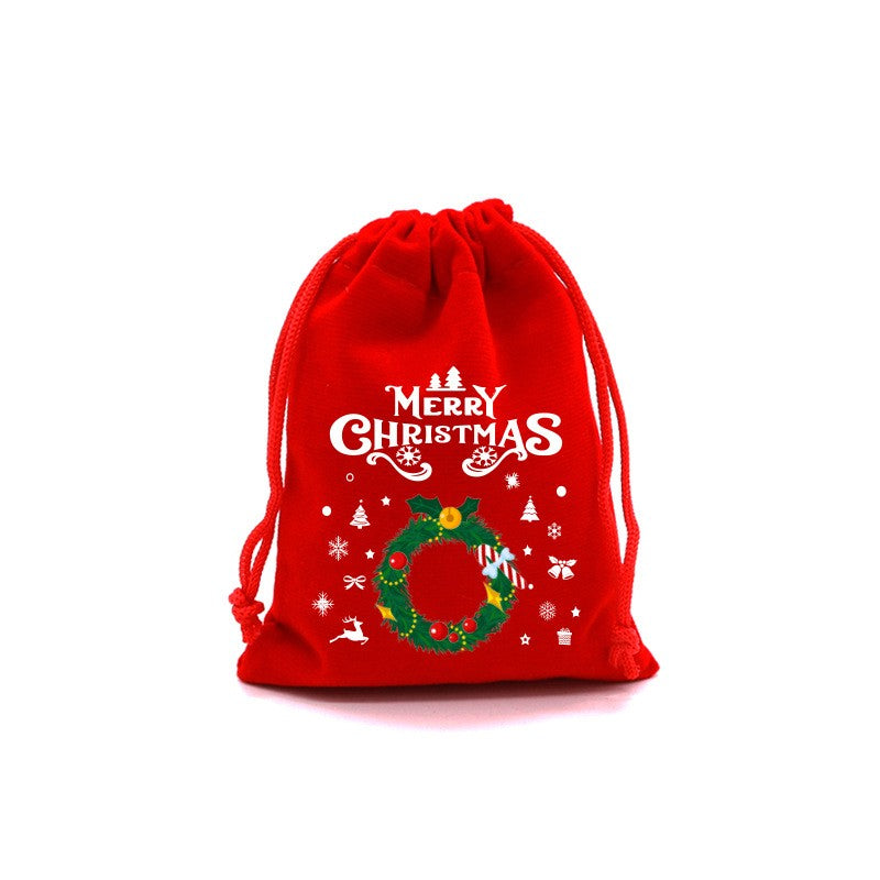 10pcs 15cm×20cm Christmas Red Bag Bundle Gift Bag Christmas Apple Bag Candy Biscuit Packaging Bag Wholesale