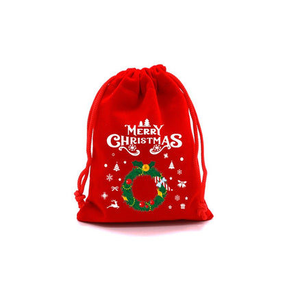 10pcs 15cm×20cm Christmas Red Bag Bundle Gift Bag Christmas Apple Bag Candy Biscuit Packaging Bag Wholesale