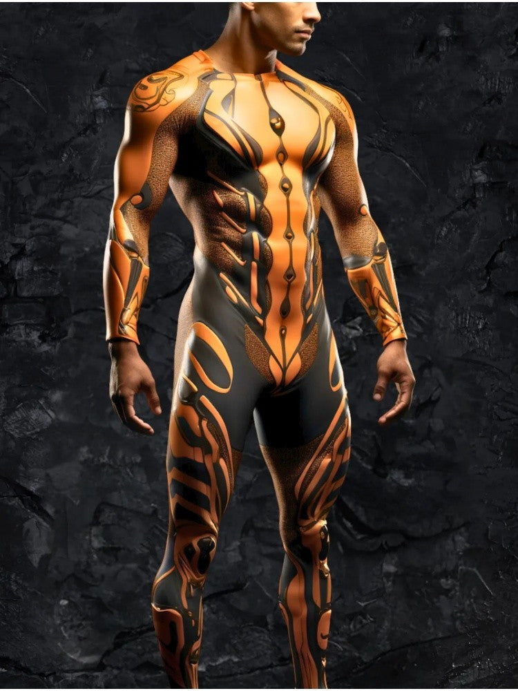 Halloween Smart Artificial Costume Men's Technology Tights Carnival Party Tights Stage Performance Jumpsuit Stretch Bodysuit