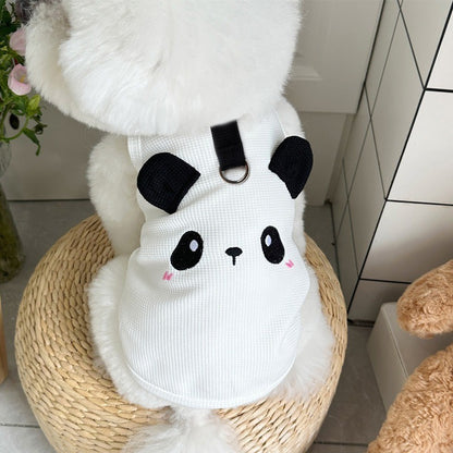Colete Fofo para Pets Tecido Waffle Respirável Macio e Confortável com Fivela de Tração Adequado para Cães e Gatos na Primavera/Verão