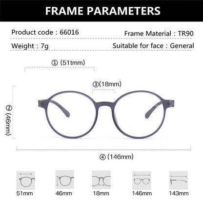 Óculos Ultraleves TR90 para Computador, Anti-Luz Azul, Proteção Ocular para Mulheres e Homens, Design Retrô Sem Parafusos, Óculos de Leitura Redondos