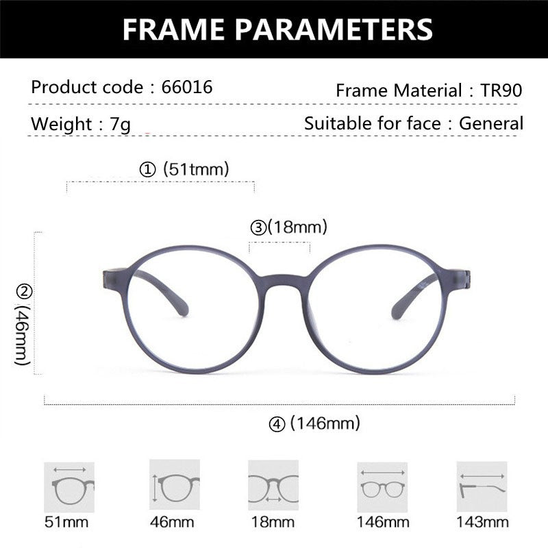 Óculos Ultraleves TR90 para Computador, Anti-Luz Azul, Proteção Ocular para Mulheres e Homens, Design Retrô Sem Parafusos, Óculos de Leitura Redondos
