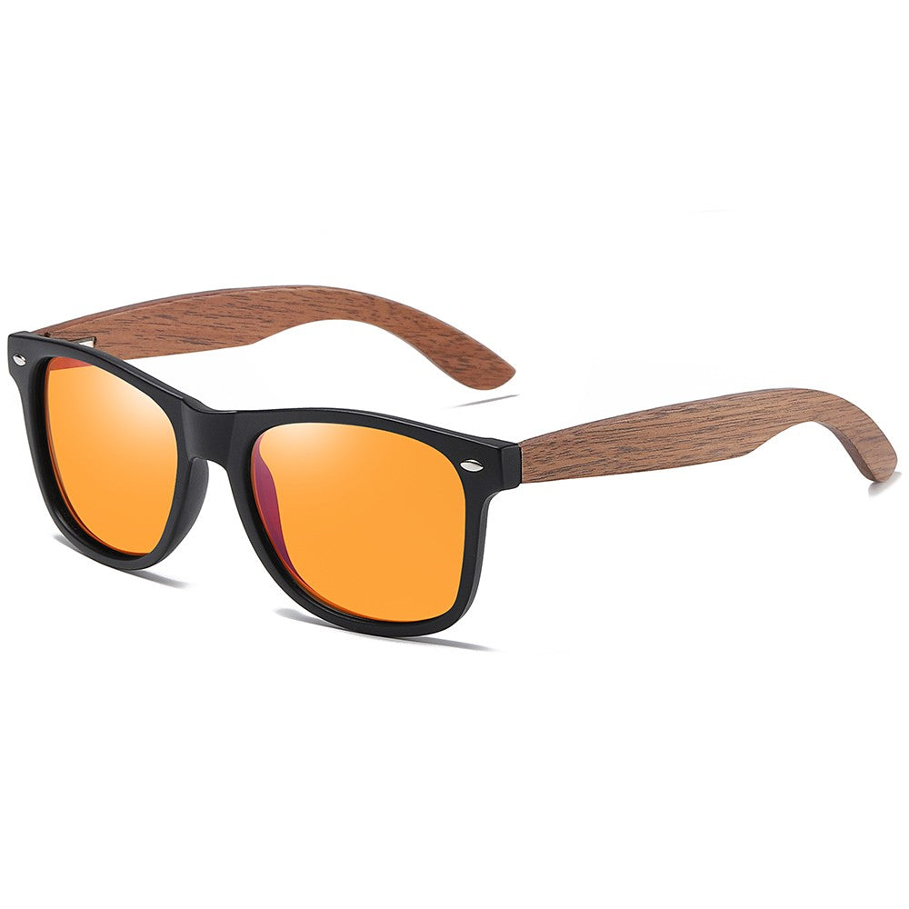 Óculos de Sol GM Ecológicos de Madeira de Nogueira Retrô UV400 Polarizados de Bambu Masculino Moderno Lente Anti-Azul 7061h