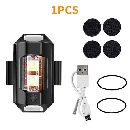 Luzes de Moto Drone Strobe Light USB LED Anticolisão Bicicleta Aeronave Voo Noturno Mini Luz de Sinalização de Aviso Piscante