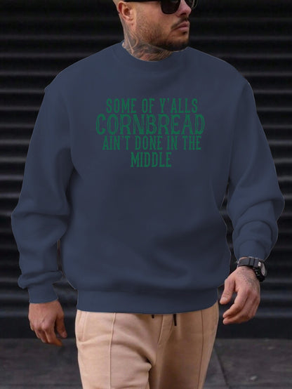 2025 New Sweatshirt For Men'sEnglish Font Pattern Printing Cotton Round Neck Fashion Casual High Quality Daily Top Clothing