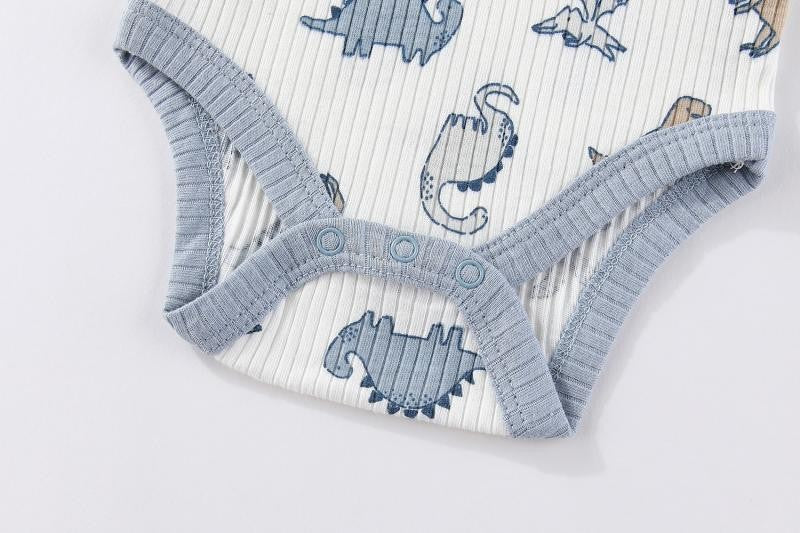 Unisex Bodysuits 4/5PCS Cotton Newborn Baby Girl Clothes Set Short Sleeve Print Baby Boy Clothes Summer Solid Color Bebes