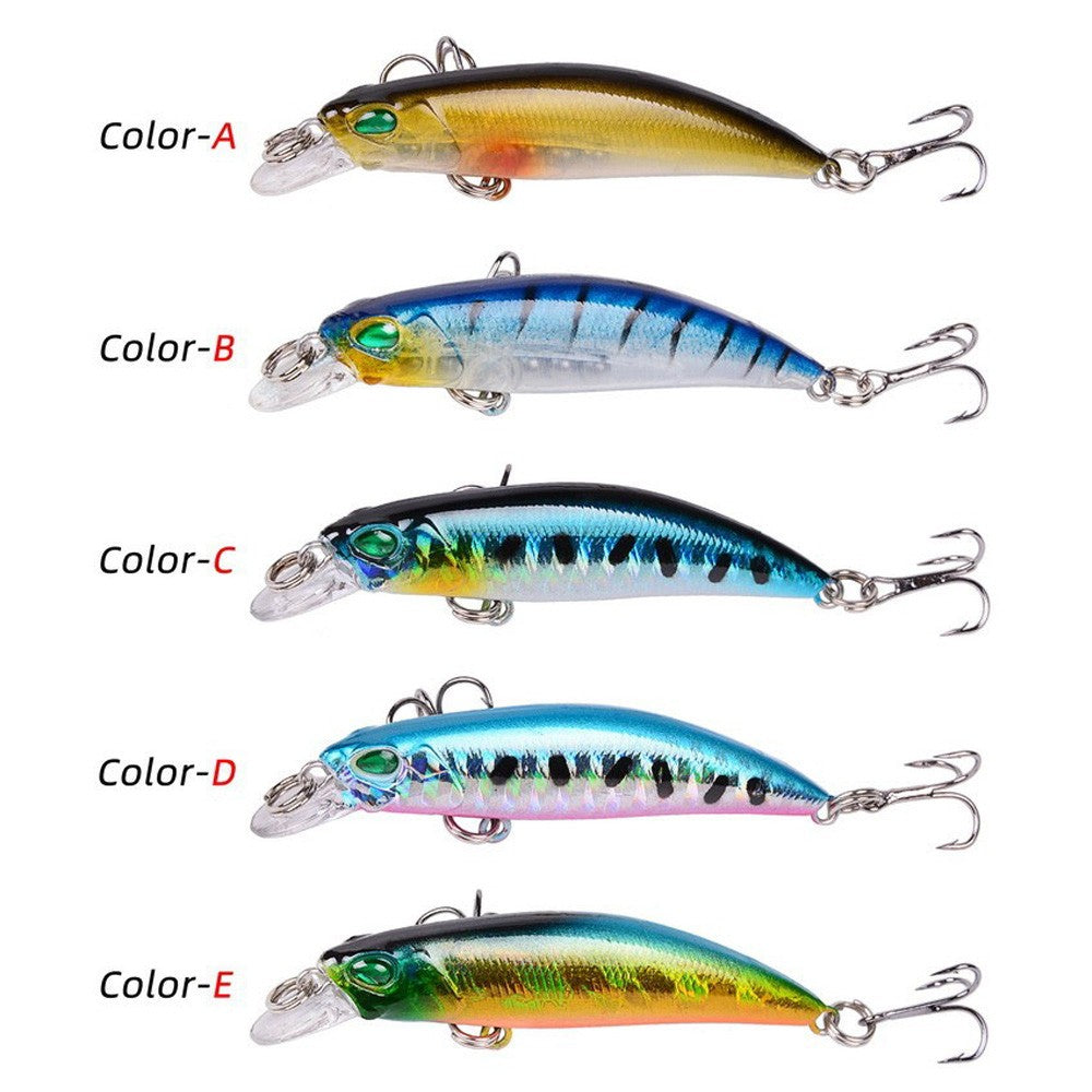 Kit de Iscas Artificiais 5 Peças: Minnow Afundante, Truta, Isca Artificial, Crankbait, Anzol para Baixo, Wobbler, Caixa de Equipamentos de Pesca, Jerkbait Flutuante