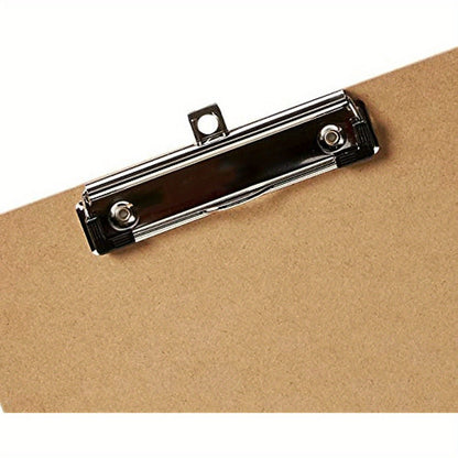Basics Hardboard Office Clipboard Wooden file board clamp Writing pad for office memo folder- 1-Pack
