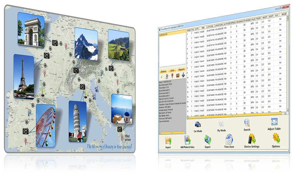 Columbus V-990 GPS Data Logger (66 channels; 50 Million Waypoints; Voice Tag)(4G TF card support) Voice POI MTK chipset