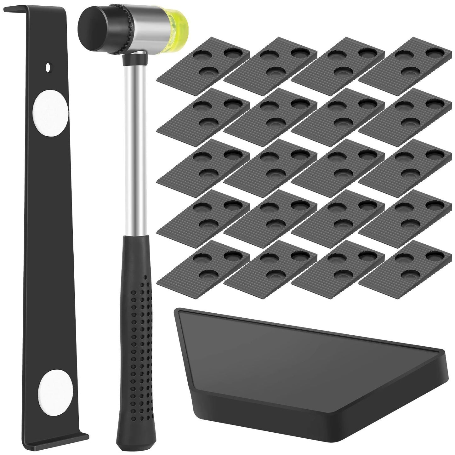Kit de Instalação de Piso Laminado de Madeira 23 Peças Ferramenta Completa para Piso Laminado com Martelo de Dupla Face e Ferramenta de Barra de Tração Pesada