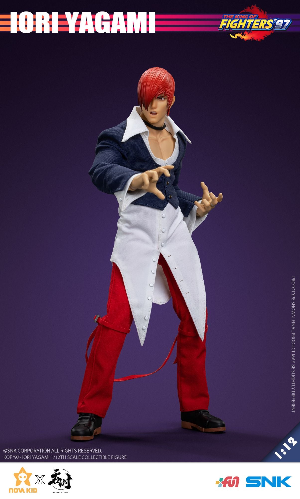 Em Estoque Tunshi Studio SNK 1/12 TS-XXZ-008 King Of Fighters 97 Iori Yagami Conjunto Completo Boneco Colecionável Escala Presente de Natal