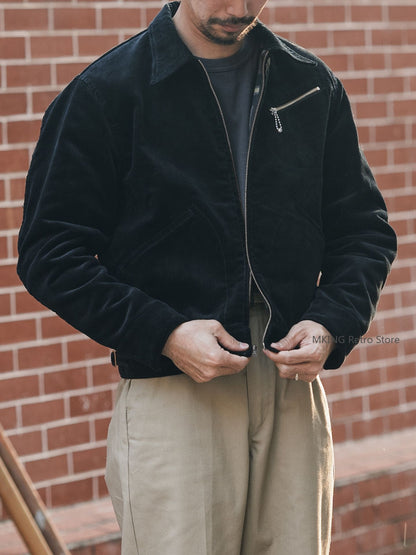 Rugged Bronson Thickened Heavy Corduroy Coat Cossack Short Jacket Fleece Liner Jacket Cool