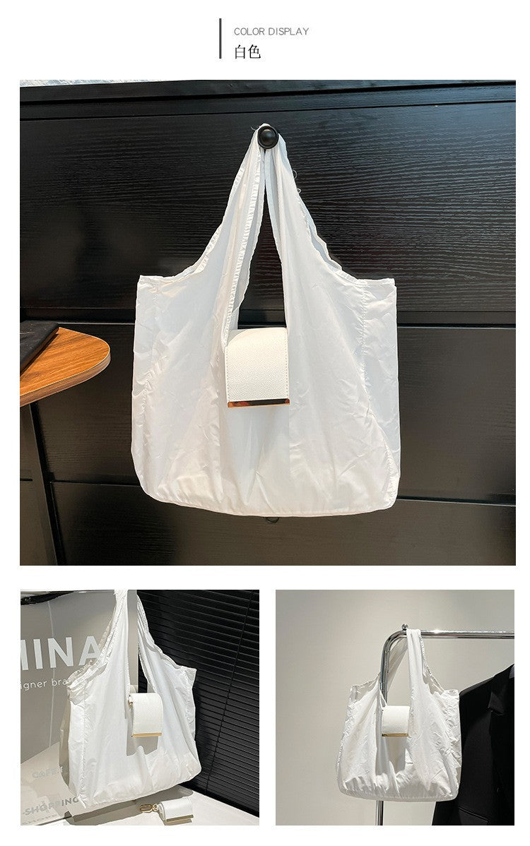 1PCS PU Polyester High Quality Hanging Bag for Shopping Large Capacity Foldable Portable Shopping Bag,Storage bag